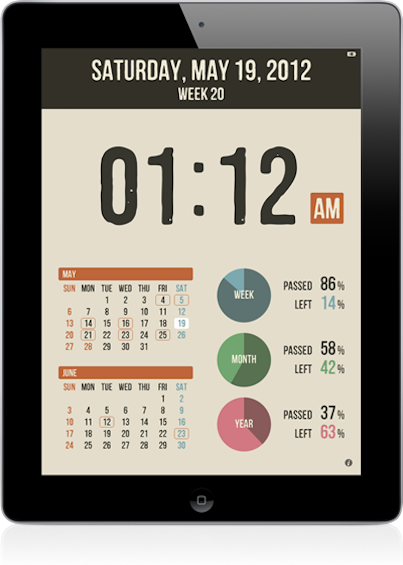 Desk Clock Calendar for iPad A simple clock and calendar app