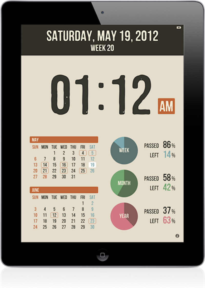 Desk Clock Calendar For Ipad A Simple Clock And Calendar App