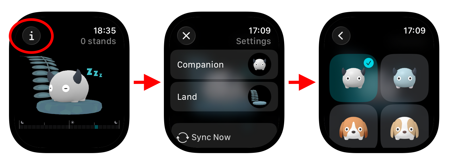 Apple Watch Standland選択画面